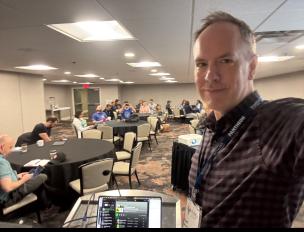selfie of room prior to giving a presentation