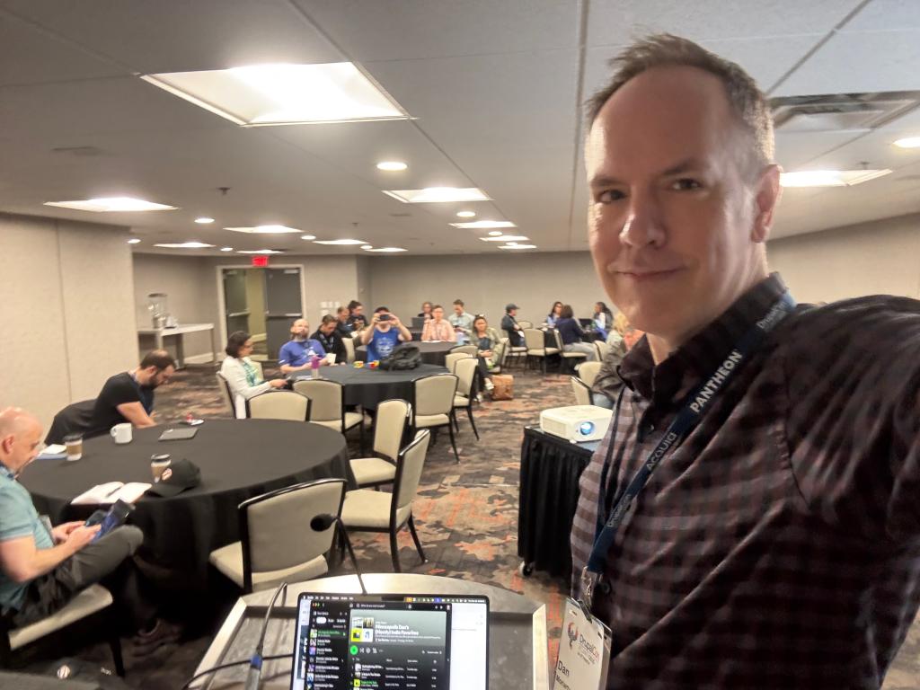 selfie of room prior to giving a presentation