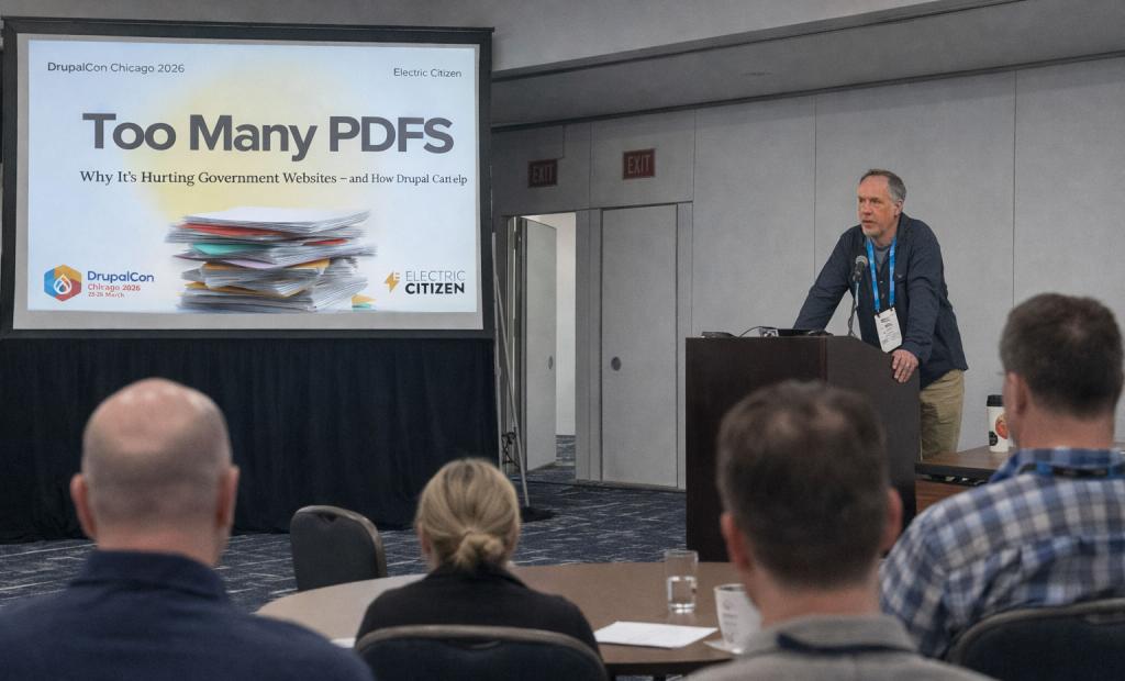 Dan presenting at DrupalCon